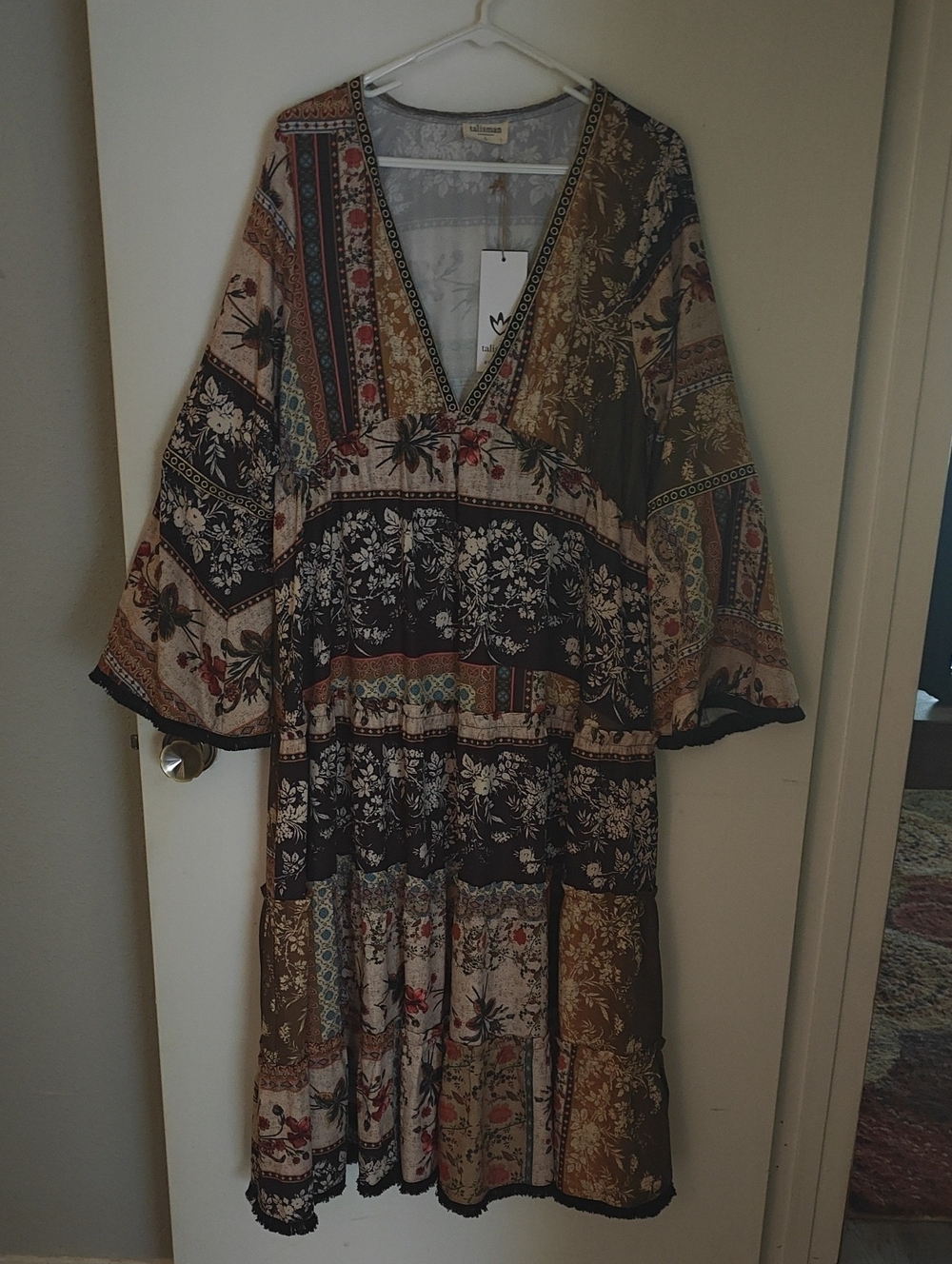 Bohemian Floral Patchwork Maxi Dress - Multicolor